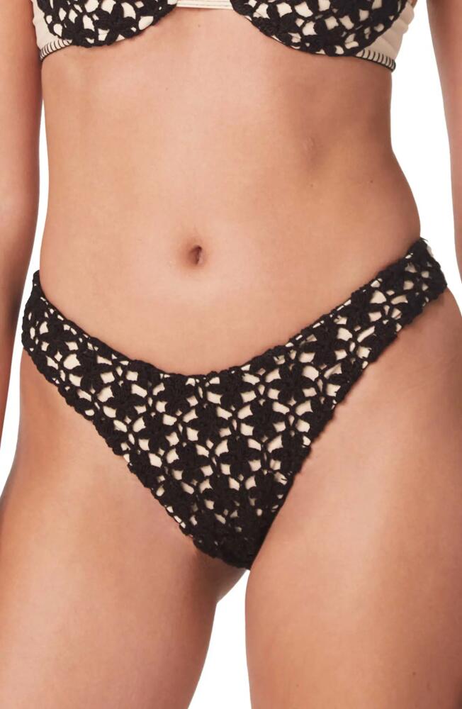 Capittana Savanah Floral Crochet Bikini Bottoms in Black Cover