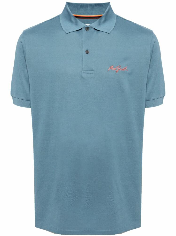 Paul Smith logo-embroidered cotton polo shirt - Blue Cover