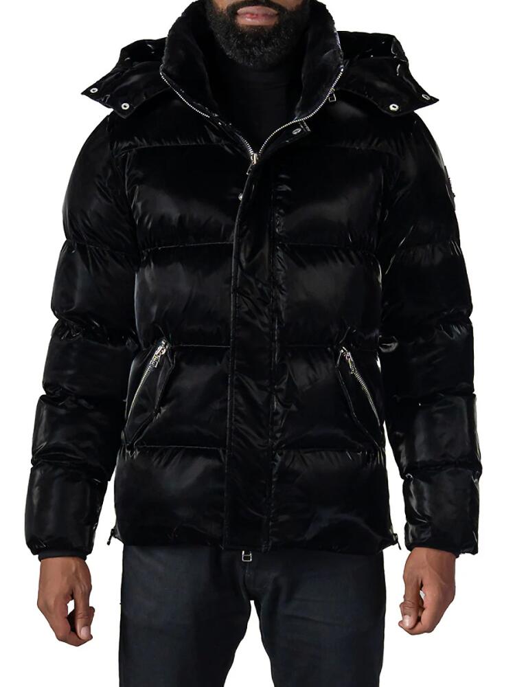 Woodpecker Men's Woody Hooded Bomber Puffer Jacket - All Wet Black Cover