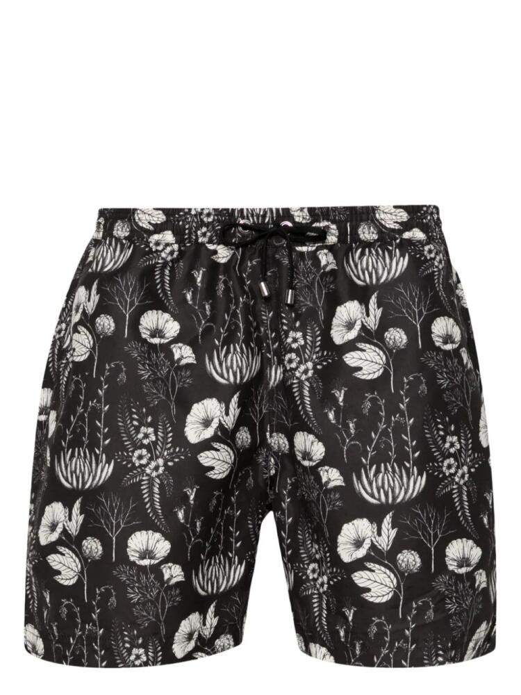 Sunspel leaf-print swim shorts - Black Cover