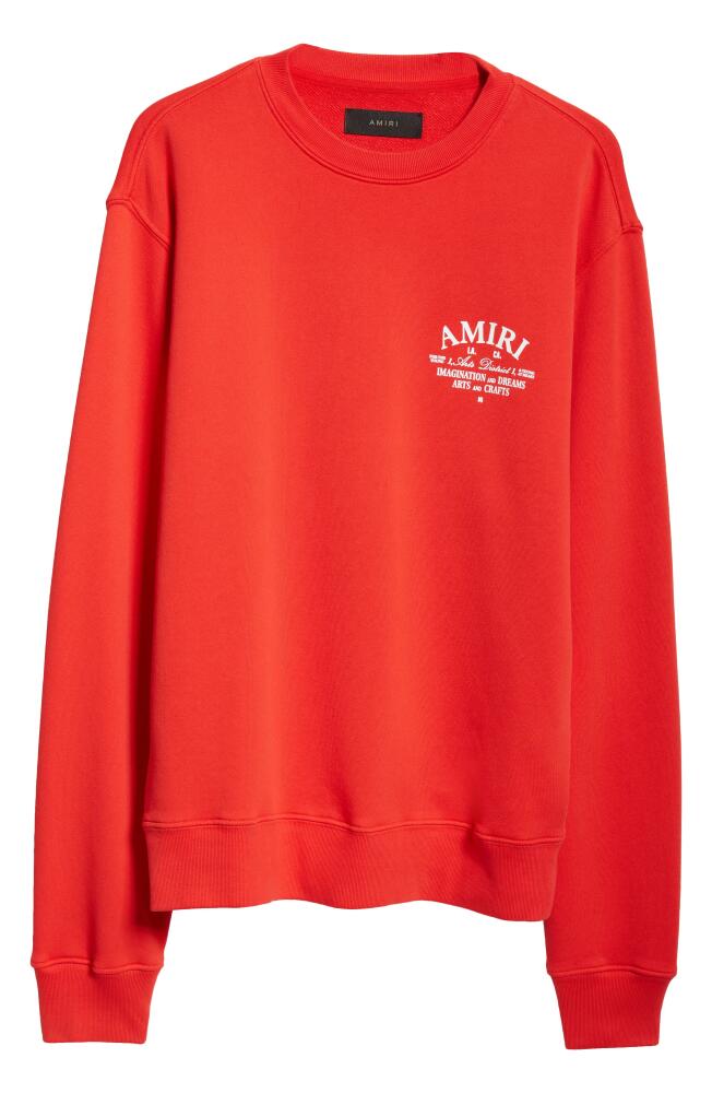 AMIRI Arts District Cotton Crewneck Graphic Sweatshirt in Red Cover