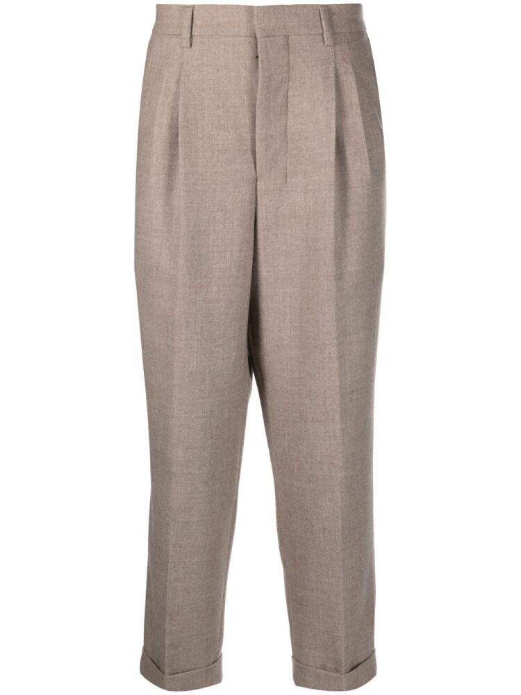 AMI Paris turn-up hem wool trousers - Neutrals Cover