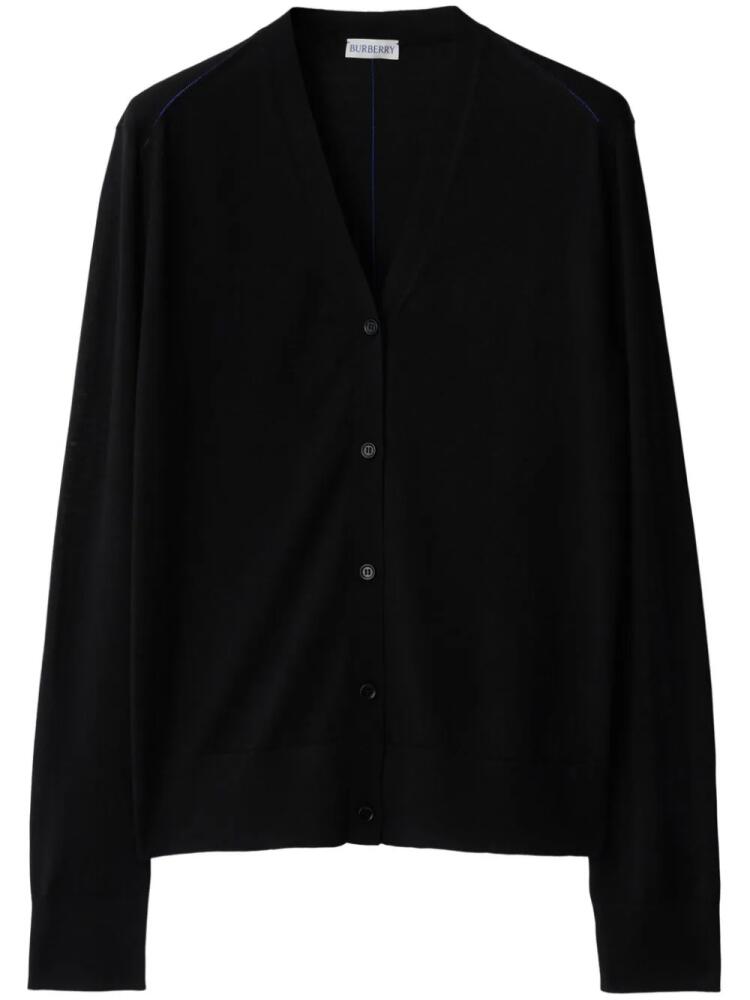 Burberry V-neck wool cardigan - Black Cover