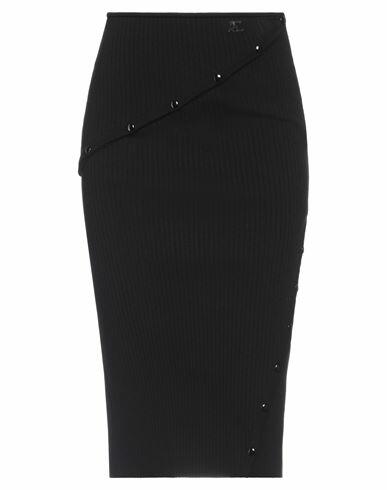 Courreges Woman Midi skirt Black Viscose, Polyester Cover