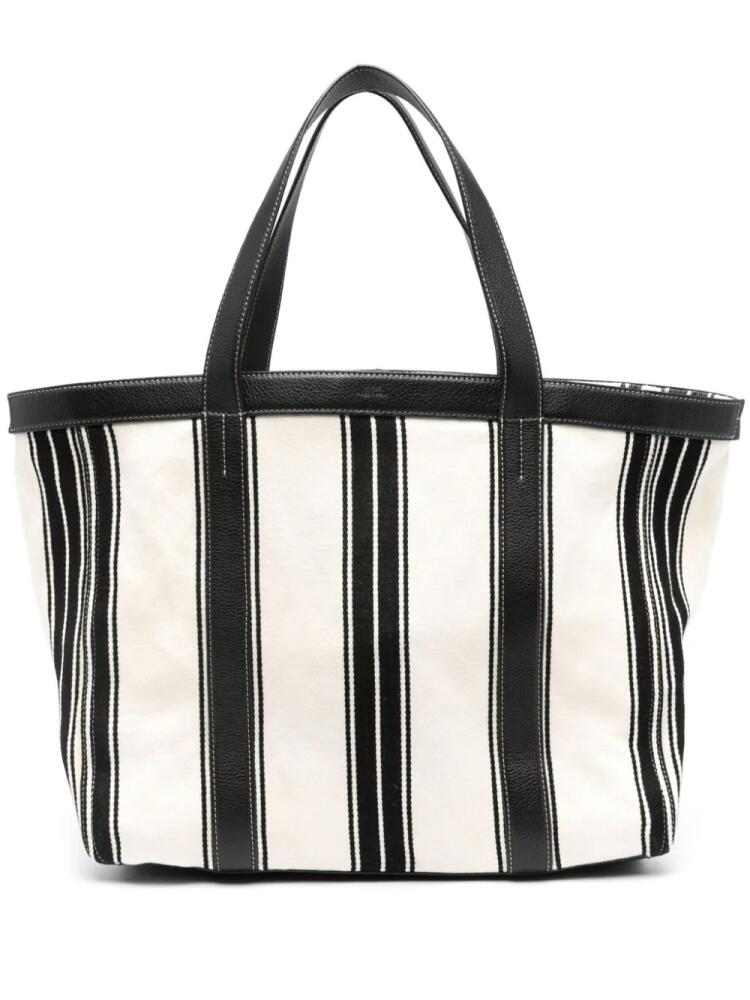 TOTEME striped canvas tote bag - White Cover