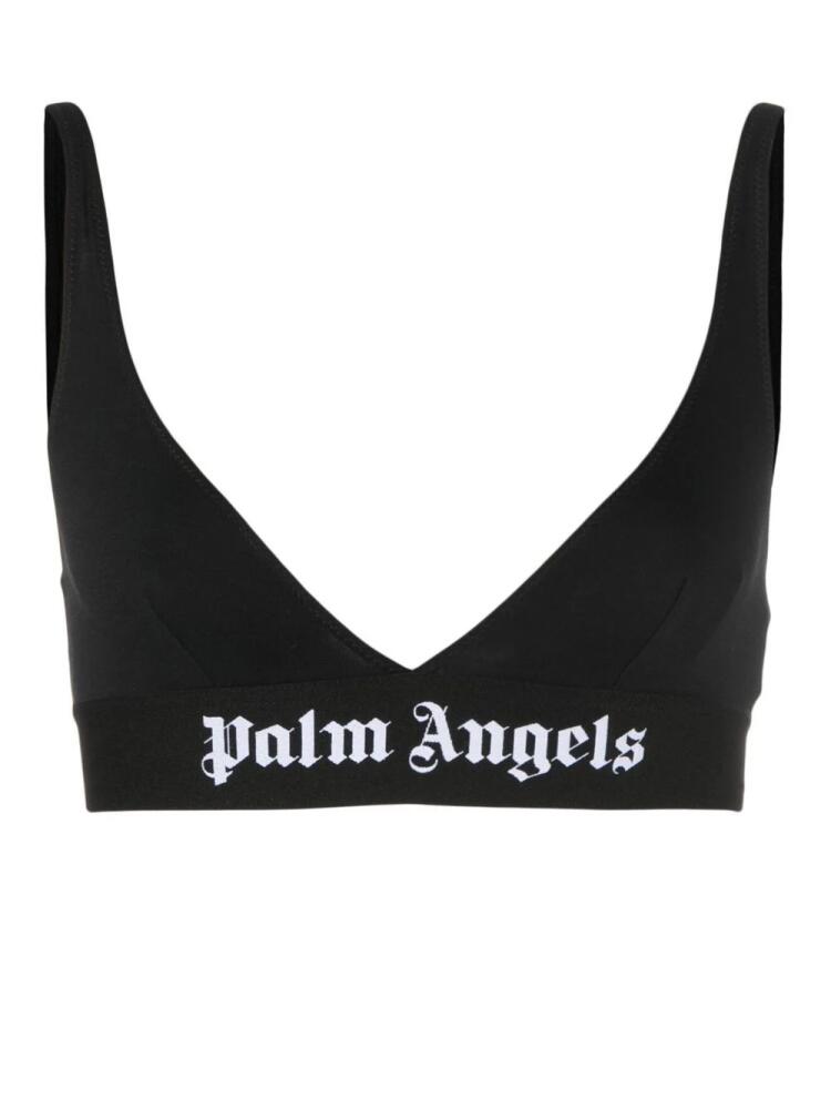 Palm Angels logo-tape triangle bra - Black Cover