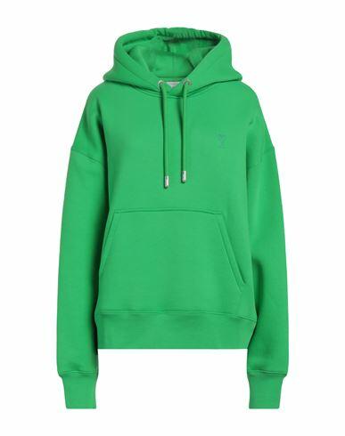 Ami Alexandre Mattiussi Woman Sweatshirt Green Organic cotton, Recycled polyester Cover