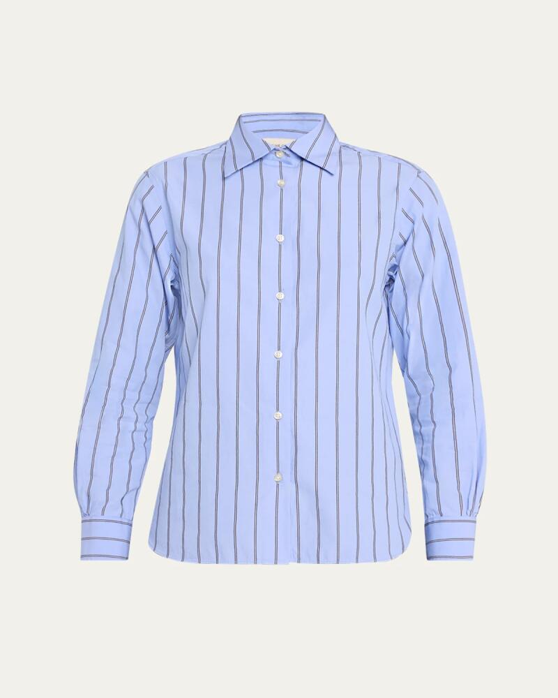 Officine Generale Ella Stripe Button-Front Shirt Cover