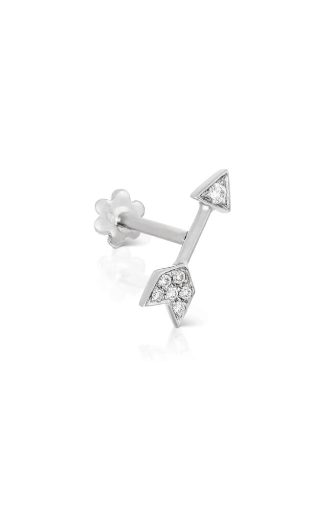 Maria Tash Single Diamond Arrow Stud Earring in White Cover