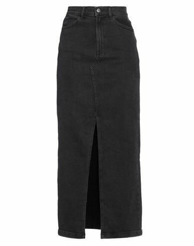 Gestuz Woman Denim skirt Black Cotton, Recycled cotton, Elastane Cover