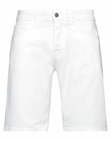 Reign Man Denim shorts White Cotton, Elastane Cover