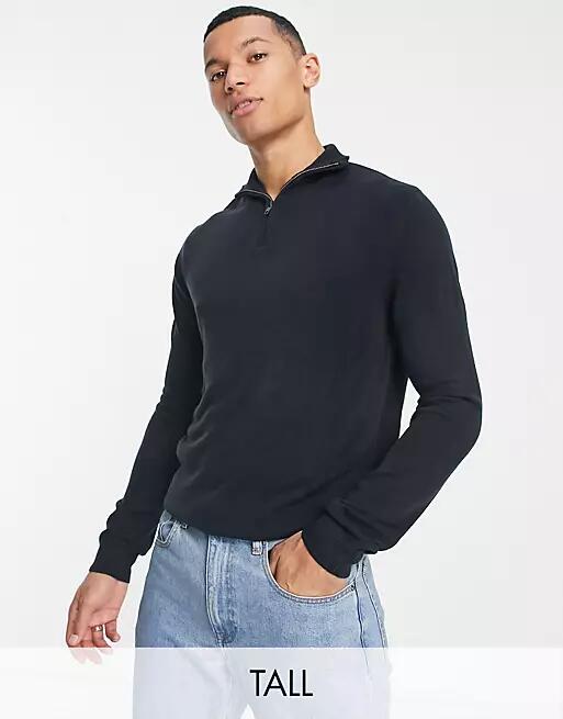 French Connection Tall soft touch half zip sweater in navy Cover