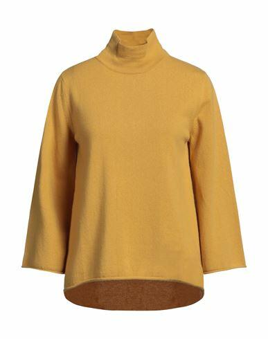 Kangra Woman Turtleneck Ocher Wool, Silk, Cashmere Cover