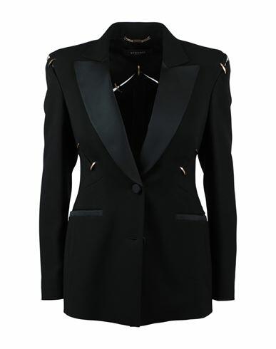 Versace Cut-out Notched Blazer Woman Blazer Black Acetate, Viscose Cover