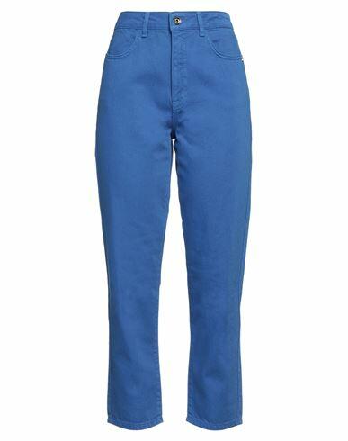 Patrizia Pepe Woman Jeans Bright blue Cotton Cover