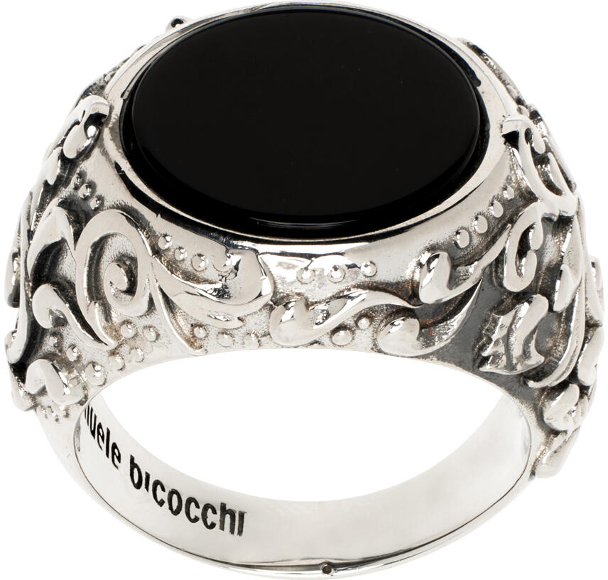 Emanuele Bicocchi Silver Onyx Chevalier Ring Cover