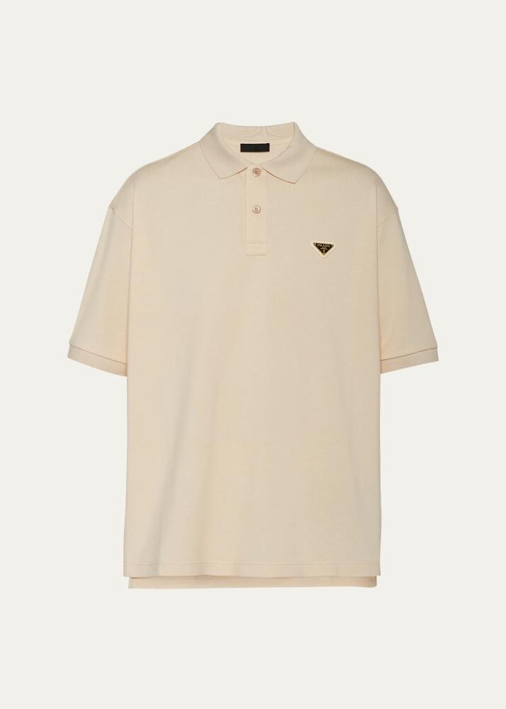 Prada Men's Pique Cotton Polo Shirt Cover