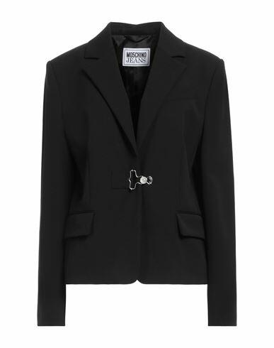 Moschino Jeans Woman Blazer Black Polyester, Virgin Wool, Elastane Cover