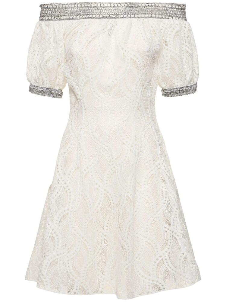 ERMANNO SCERVINO Crochet Off-the-shoulder Mini Dress Cover