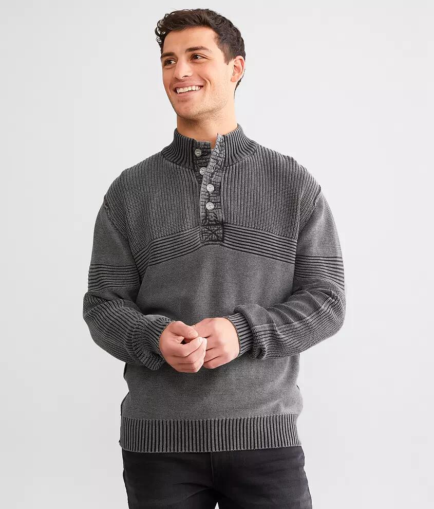 BKE Ribbed Henley Sweater Cover