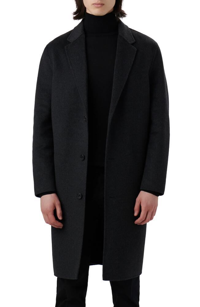 Bugatchi Tailor Fit Wool Blend Longline Coat in Anthracite Cover