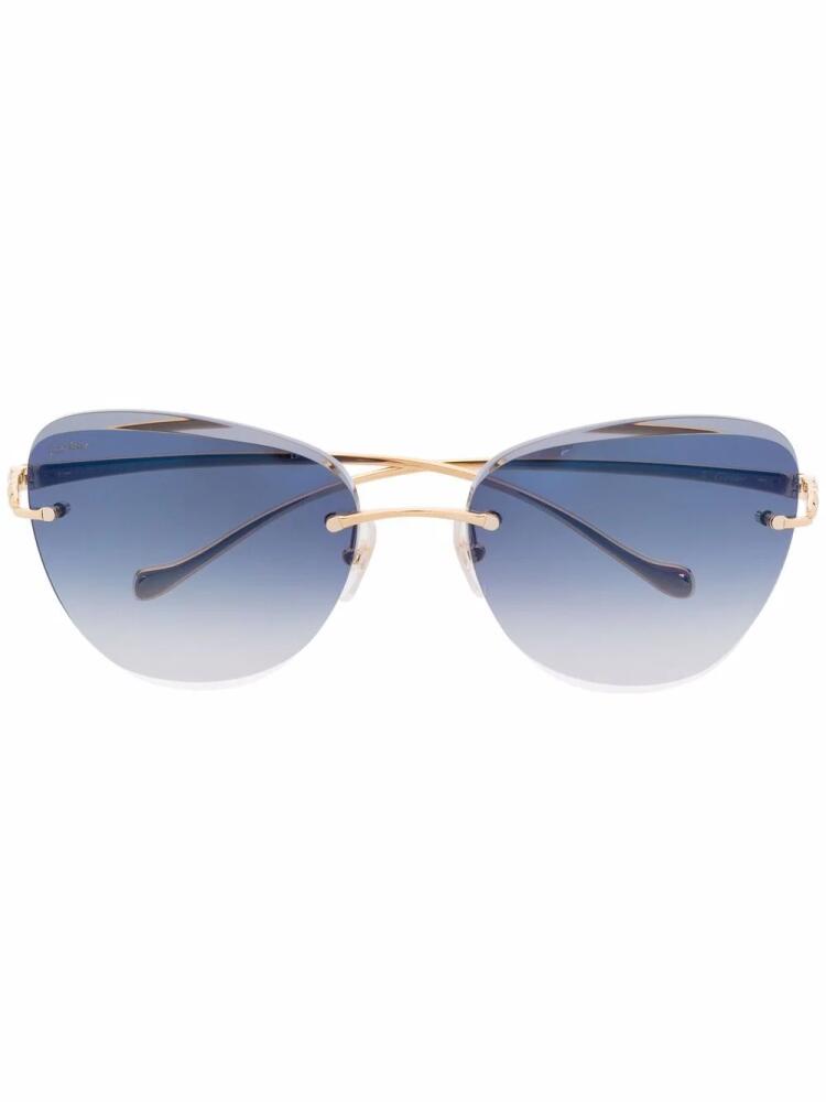 Cartier Eyewear cat eye-frame rimless sunglasses - Gold Cover