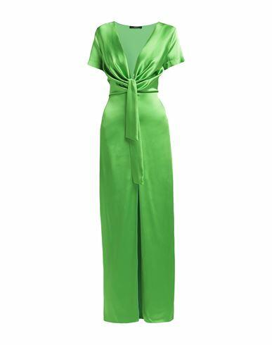 Carla G. Woman Maxi dress Acid green Acetate, Viscose, Elastane Cover