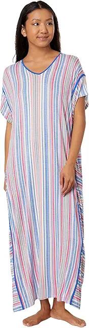 Tommy Bahama Short Sleeve Caftan (Multi Stripe) Women's Pajama Cover