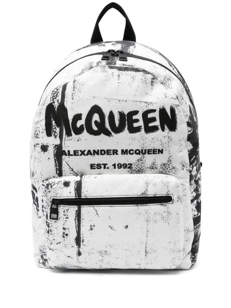 Alexander McQueen Graffiti Metropolitan backpack - White Cover