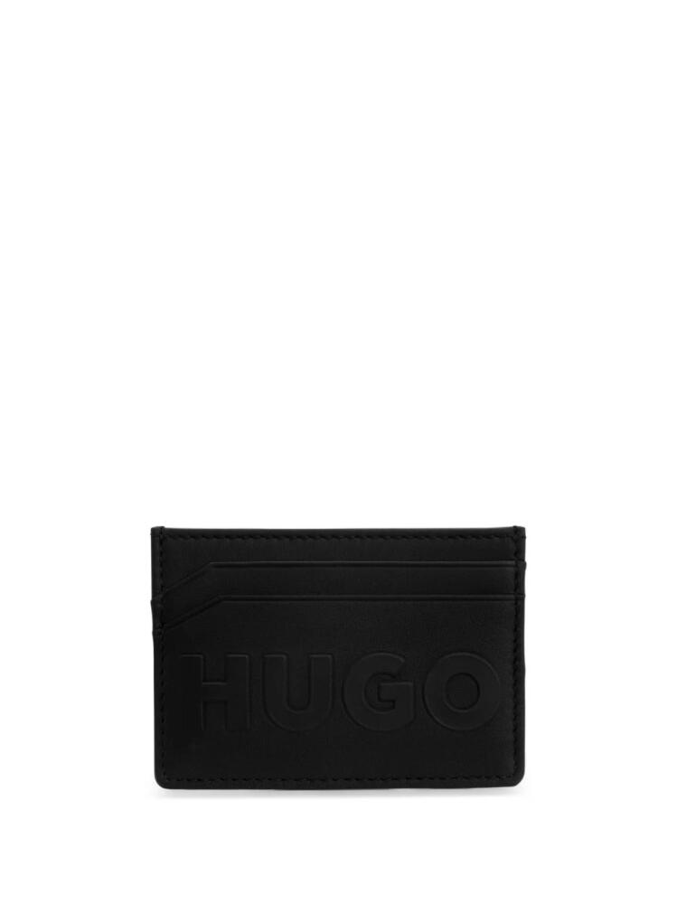 HUGO Tyler logo-embossed card holder - Black Cover