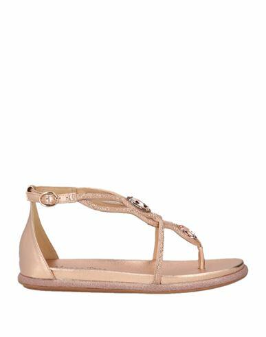 Alma En Pena. Woman Thong sandal Rose gold Leather Cover