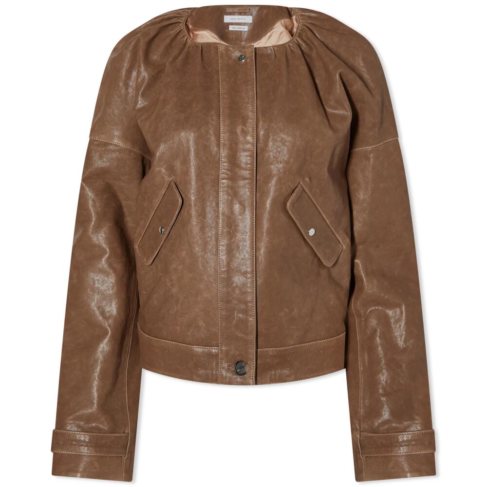 Saks Potts Women's Margeta Leather Jacket in Brown Cover