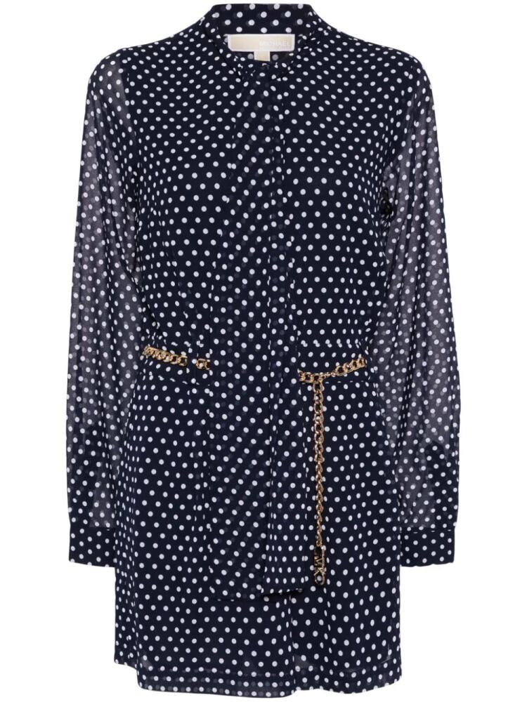 Michael Kors polka-dot print georgette playsuit - Blue Cover