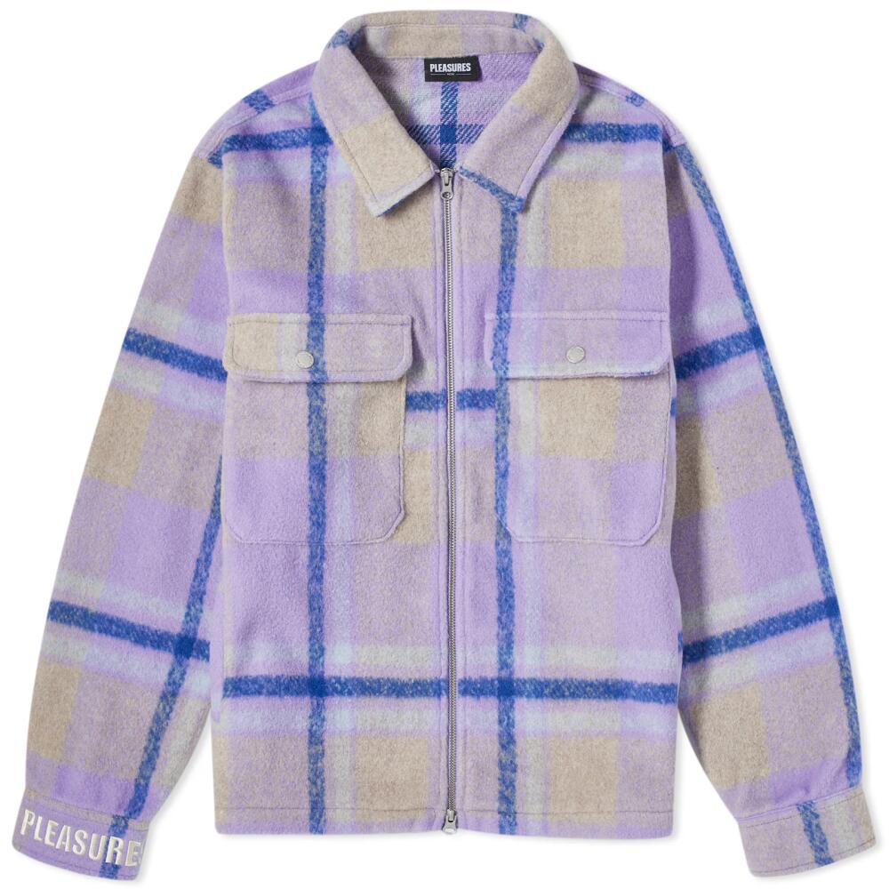 Pleasures Men's Folklore Plaid Work Jacket in Purple Cover