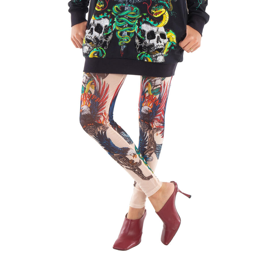 Philipp Plein Tattoo-Print Tulle Leggings Cover