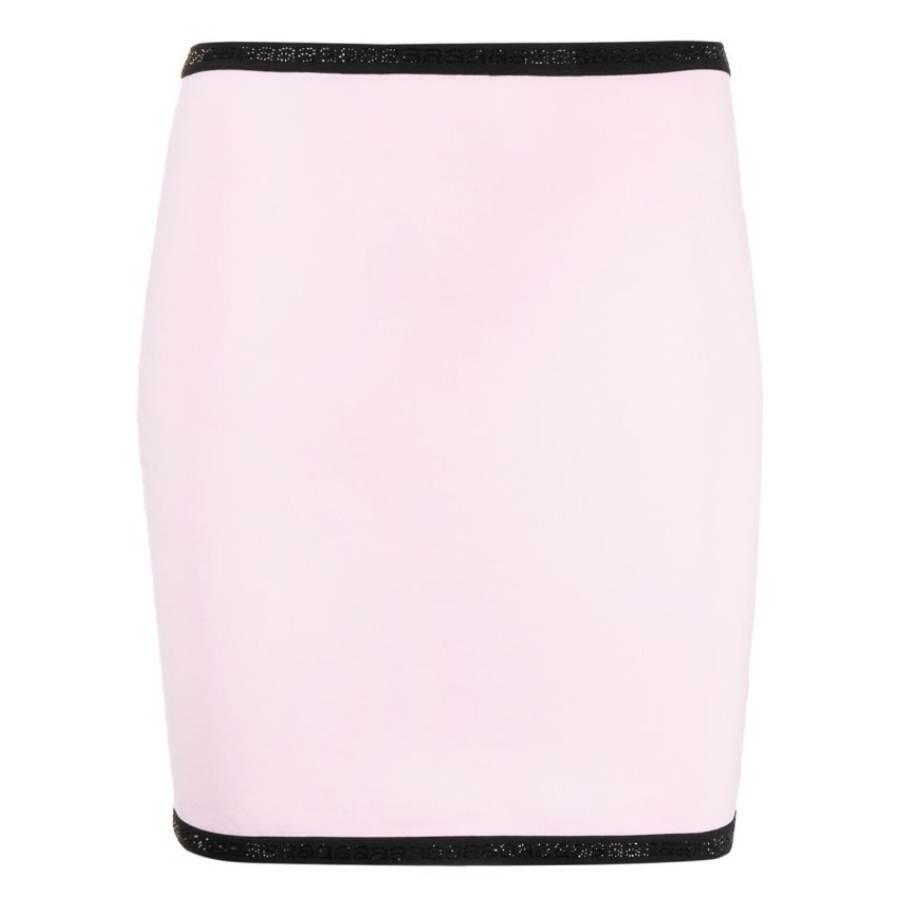 Alexander Wang Light Pink Contrast-Trim Mini Skirt Cover