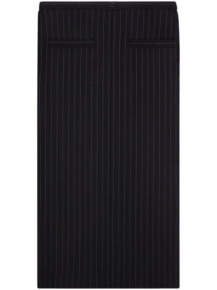 Courrèges Heritage pinstripe long skirt - Black Cover