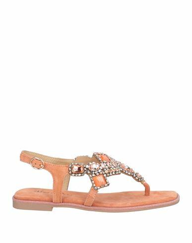 Alma En Pena. Woman Thong sandal Salmon pink Leather Cover