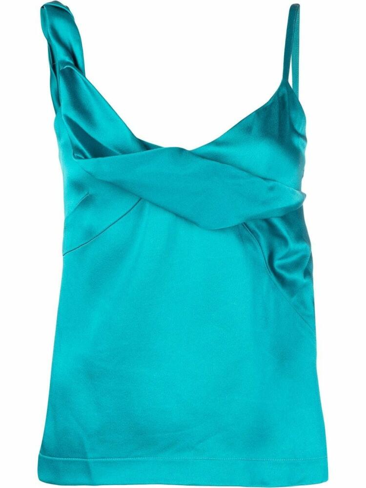 Atlein asymmetric twist satin cami - Blue Cover