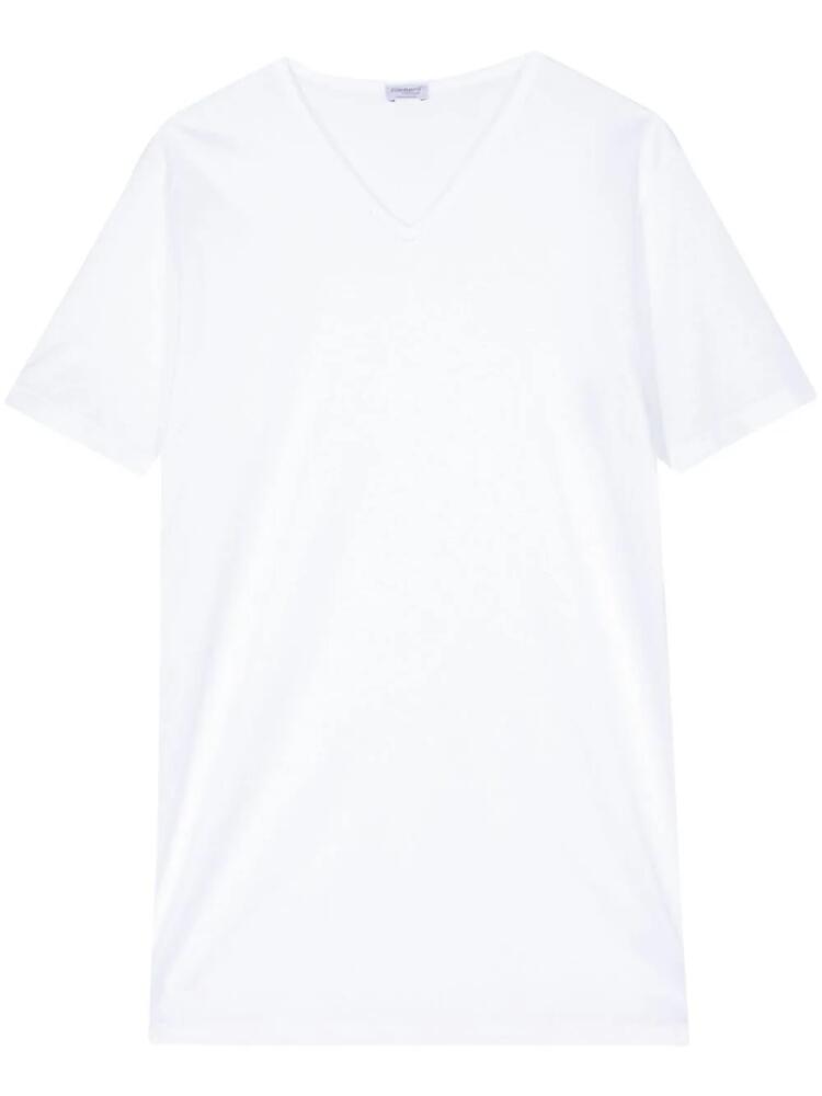 Zimmerli V-neck cotton T-shirt - White Cover