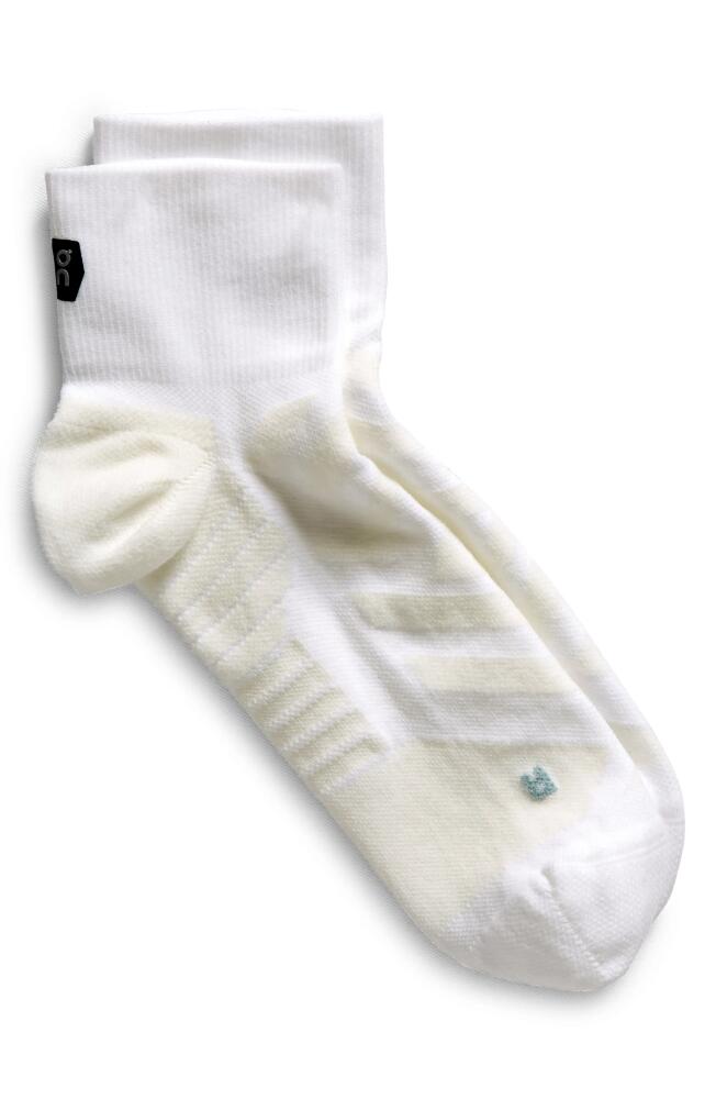 On Performance Quarter Crew Socks in White/Ivory Cover