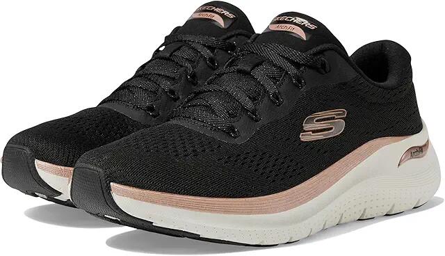 SKECHERS Arch Fit 2.0-Glow The Distance (Black Rose Gold) Women's Shoes Cover