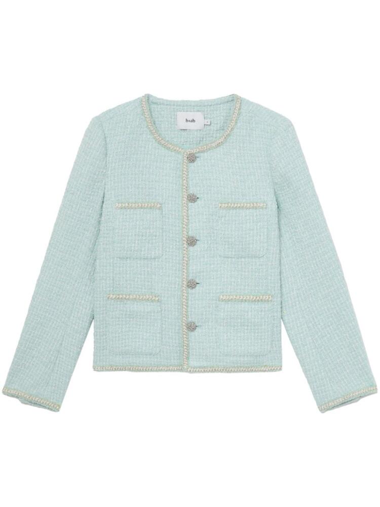 b+ab braided-trim tweed jacket - Green Cover