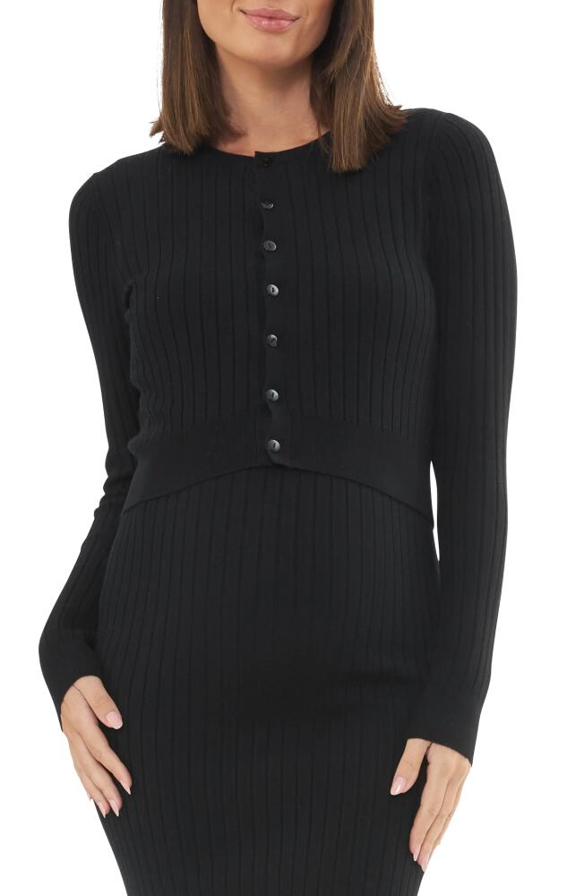 Ripe Maternity Caitlin Rib Crop Maternity Cardigan in Black Cover