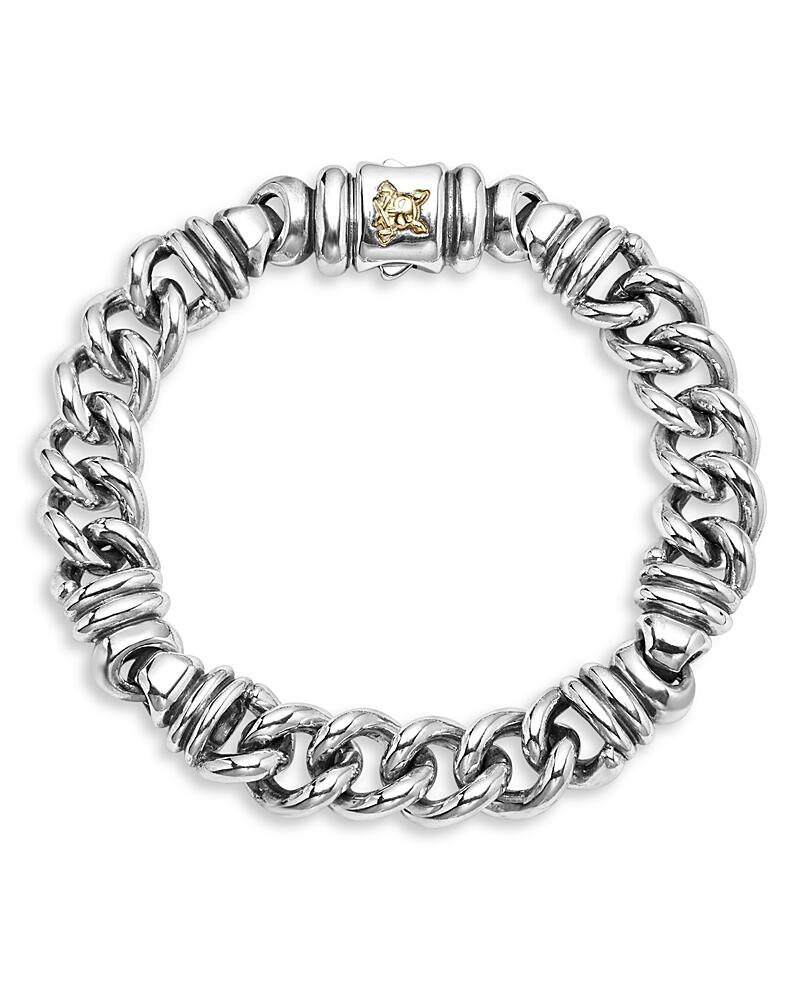 Lagos Men's 18K Yellow Gold & Sterling Silver Anthem Krunch Crest Twist Curb Link Bracelet - Exclusive Cover