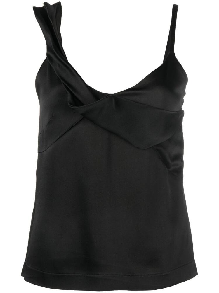 Atlein asymmetric twist satin cami - Black Cover