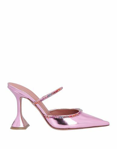 Amina Muaddi Woman Mules & Clogs Pink Soft Leather Cover