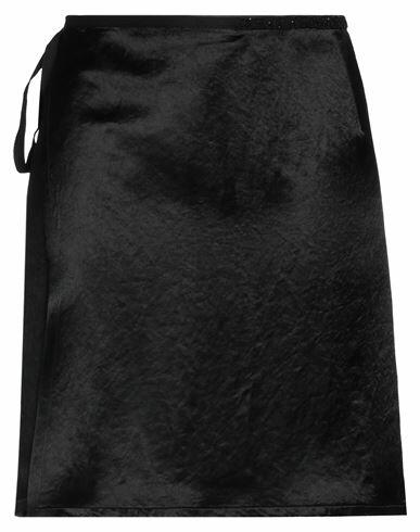 Ann Demeulemeester Woman Mini skirt Black Acetate, Cotton, Glass Cover