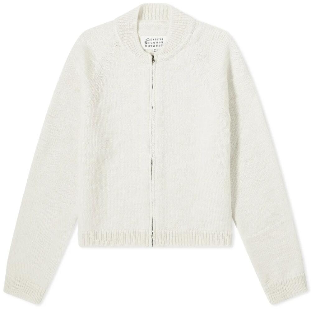 Maison Margiela Women's Shrunken Zip Cardigan in Off White Cover