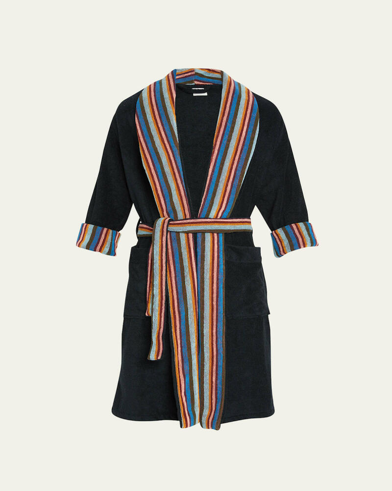 Paul Smith Men's Artist Stripe Towelling Dressing Gown Robe Cover